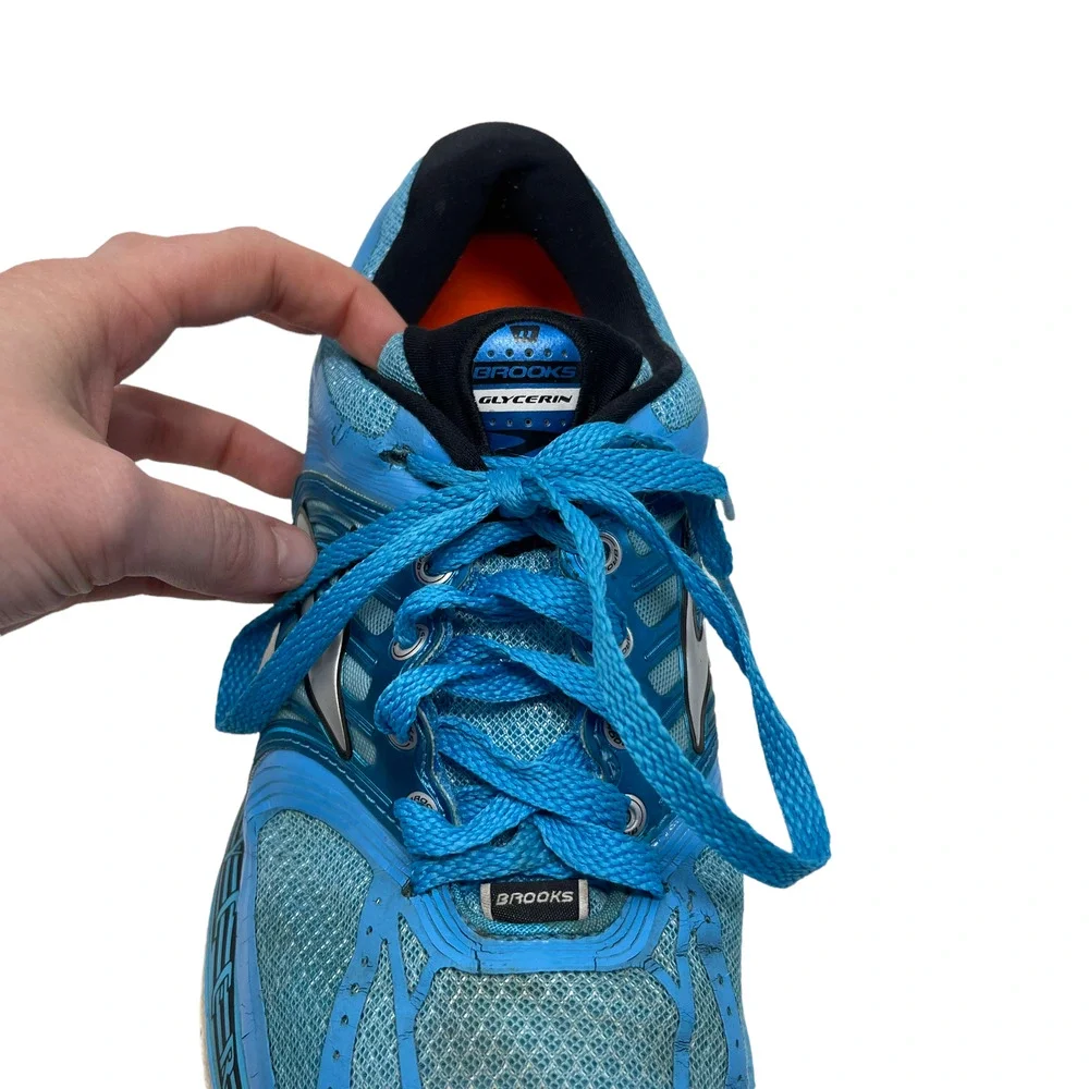 Brooks Glycerin 11 Blue Black Running Shoes Sneakers 1201372A560 Women 10 Narrow